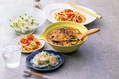 麻婆ズッキーニの中華献立。多忙な日にぴったりの15分3品調理