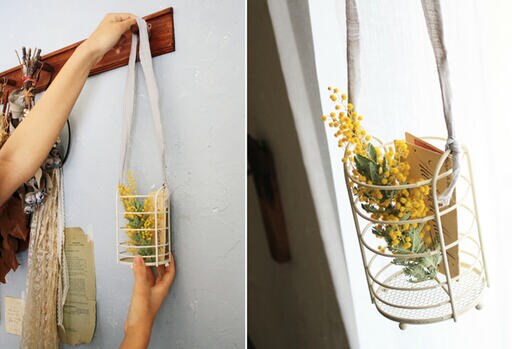 完成したフラワーバスケット