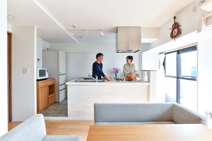 ふたりで料理ができるアイランドキッチン