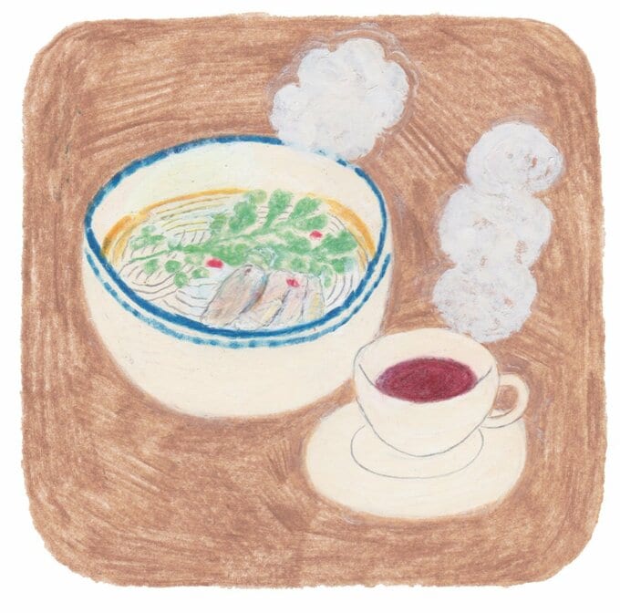 イラスト紅茶とラーメン