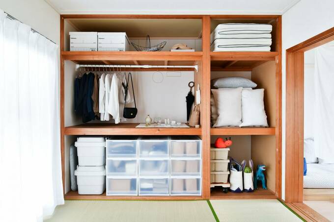 収納用品の並べ方の様子