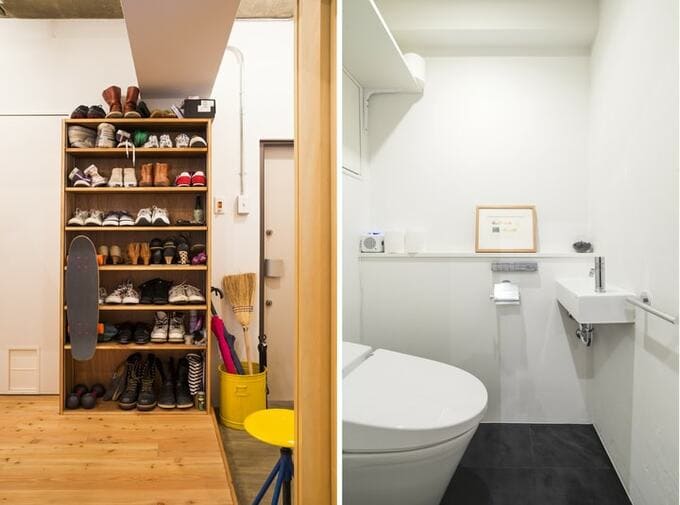 大容量のオープンシューズクローゼット