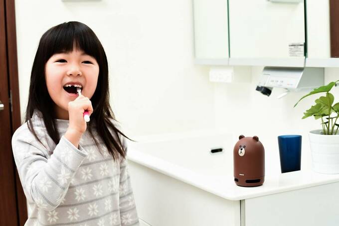 夜寝る前の歯みがきタイム