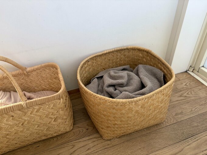 タオルをしまうかご