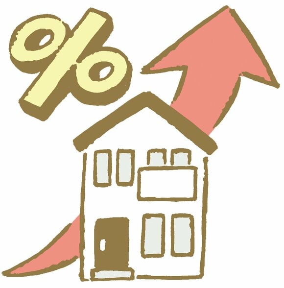 住宅ローン金利の上昇を表すイラスト