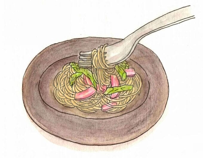 完成したパスタのイラスト