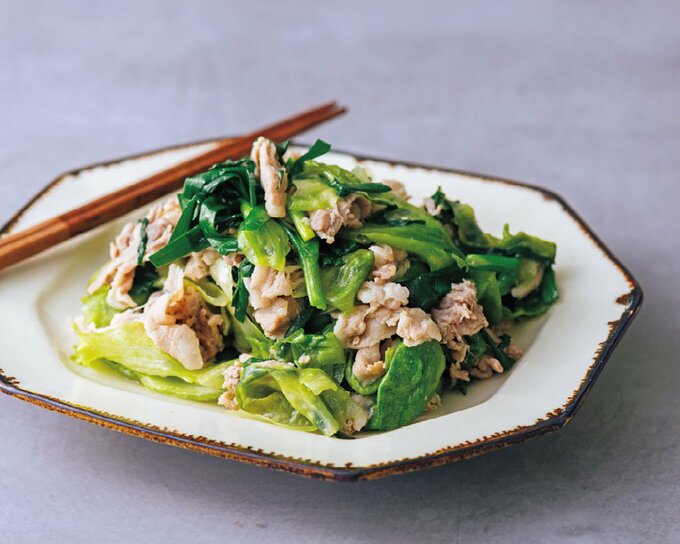 豚肉とレタスのレンジ蒸し
