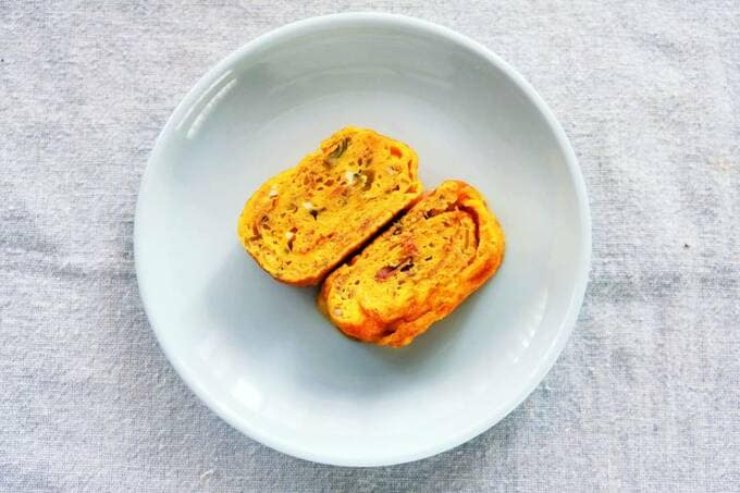 ツナとミョウガの卵焼き