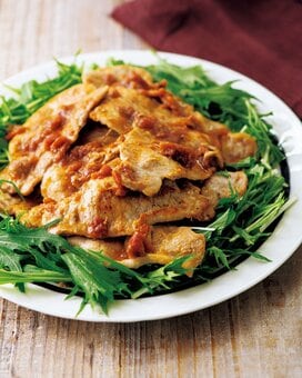 豚の梅ショウガ焼き。ボリューム満点なのに低糖質