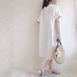 GUのシャツワンピースは着るだけでヌケ感！うしろ姿も可憐