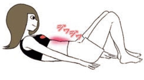 イラスト左手で左かかとをタッチ