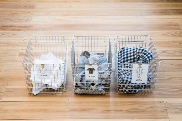 ワイヤカゴはさびにくいので、水回りでも活躍！