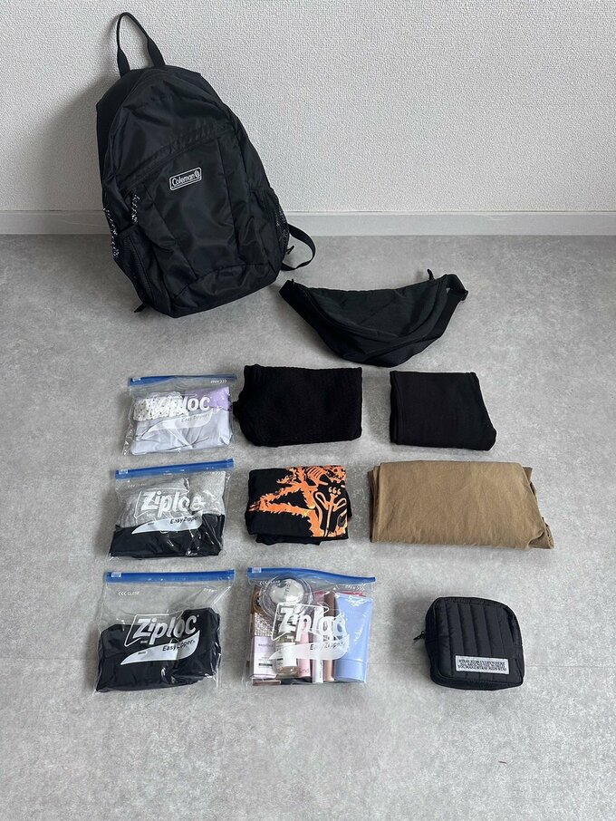 かさもさん旅行リュックの中身