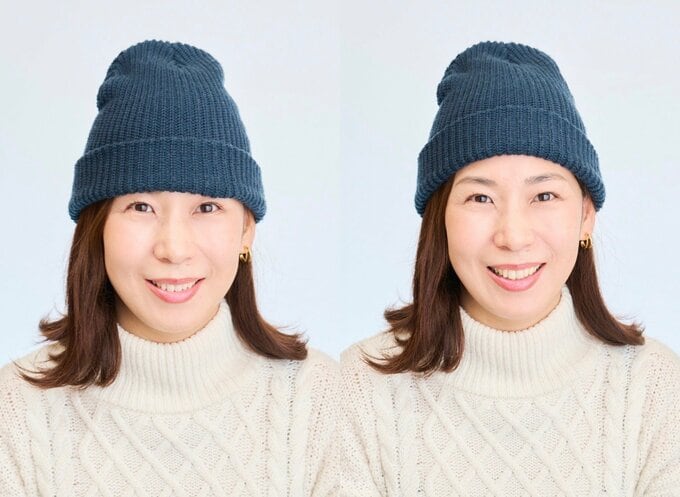帽子の被る深さ比較