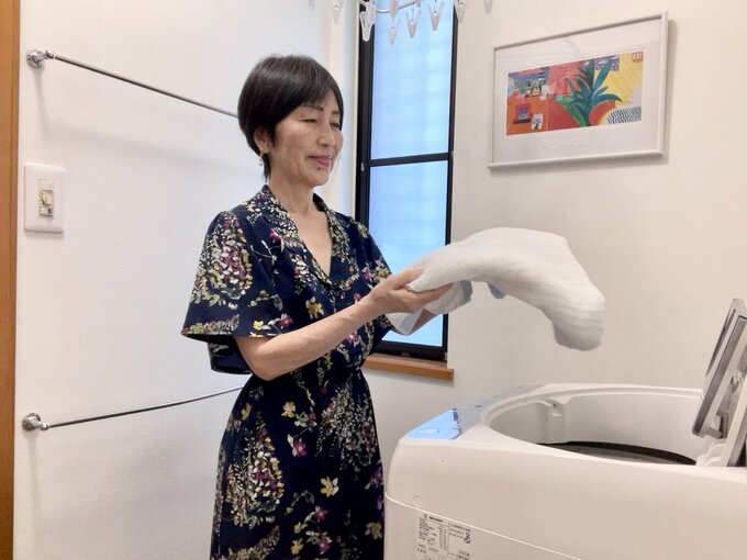 ライフさんが洗濯している