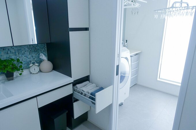 タオルを使う洗面所に収納