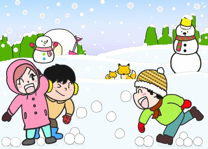 子どもはやっぱり雪合戦 何かが違う 5つ見つけたらエラい間違い探し Esseonline エッセ オンライン