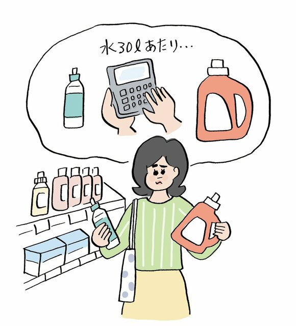 イラスト洗剤もつ女性