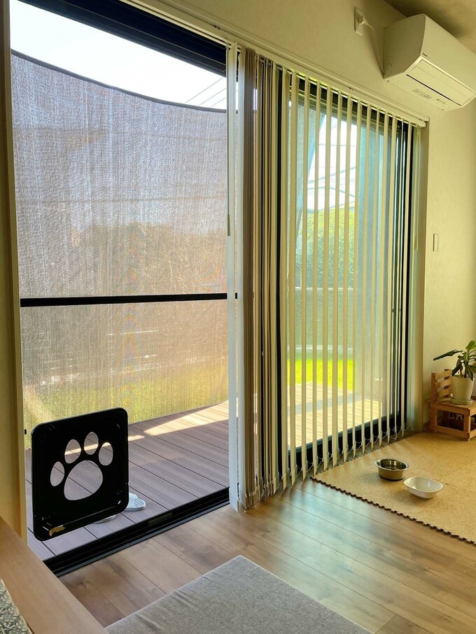 リビングから道路を見る