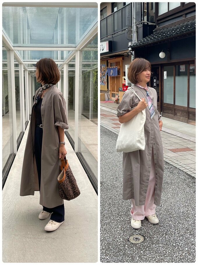 無印良品のシャツワンピース着まわし