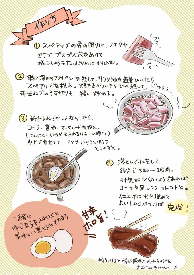 新タマネギとスペアリブのコーラ煮込みつくり方