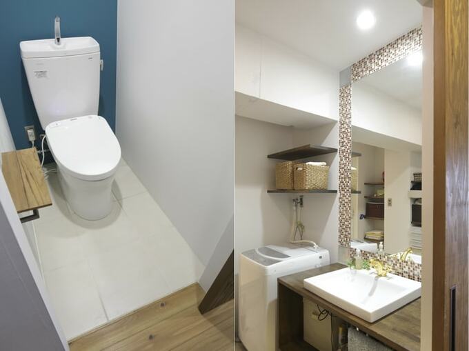 アクセントの効いた水まわり