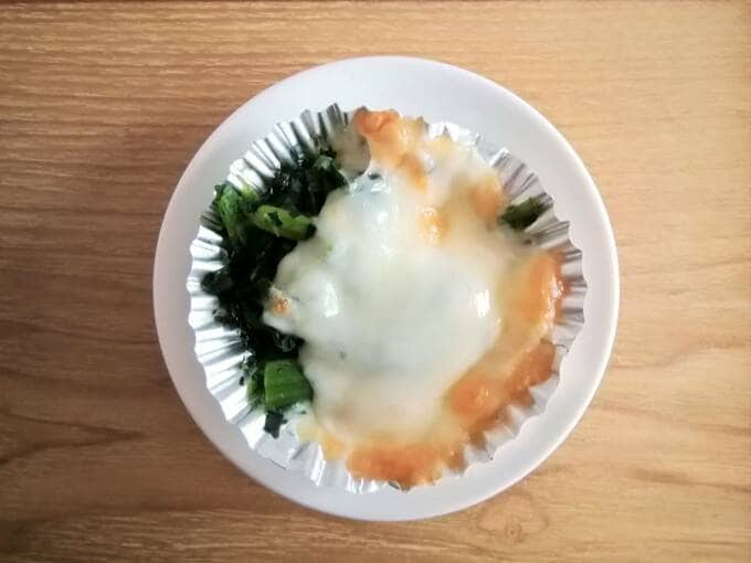 冷凍ホウレンソウのチーズ焼き