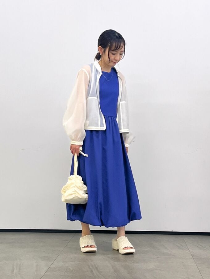 GUバブルヘムワンピースコーデ