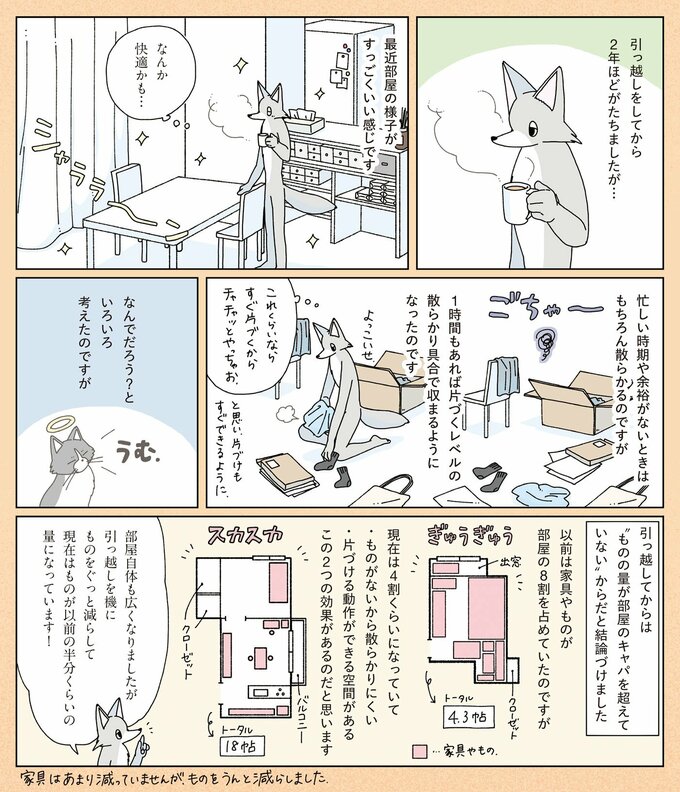 最近の部屋の様子がよい理由を考える午後さん