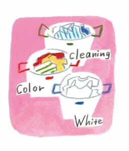 3つの洗濯カゴで仕分けを省略