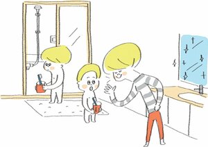 家族には浴室で歯みがきをしてもらう