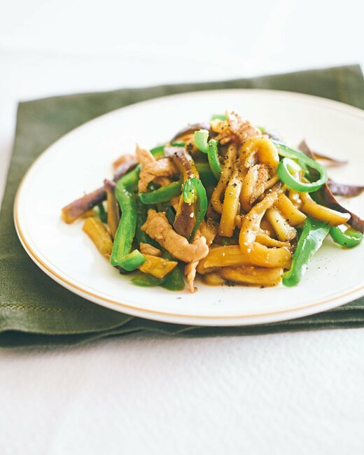 細切りナスのチンジャオロースー