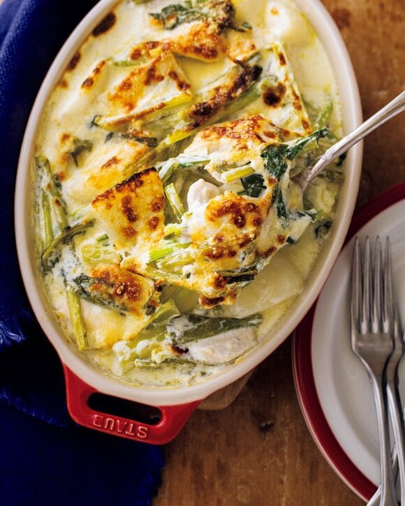 鶏肉とカブのグラタン