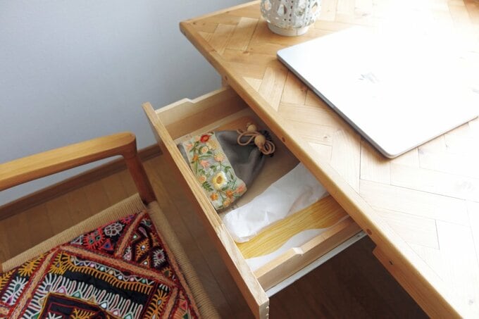 整った引き出しの中