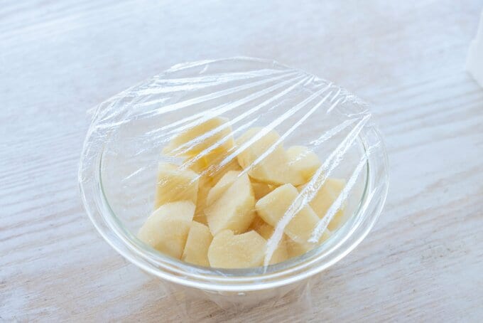 ジャガイモをチンする