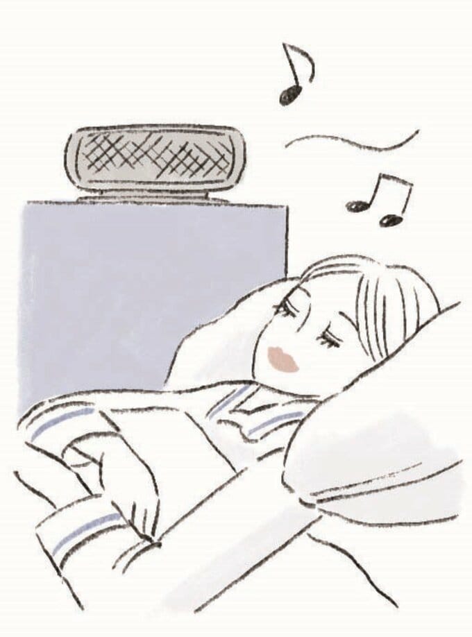 音楽を聴く女性のイラスト