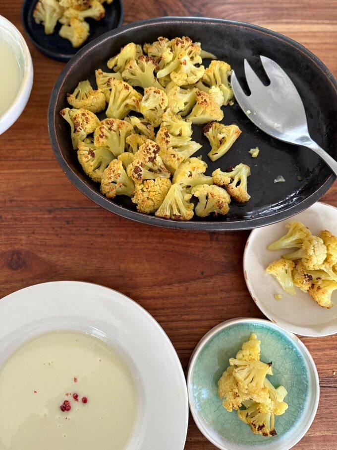 カリフラワーのグリルとスープ