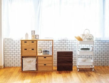 無印・ニトリ・イケアのリビング収納。ゴチャゴチャ配線も目隠し