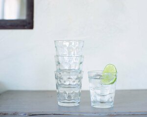 かわいいドット加工で手になじみやすいグラス