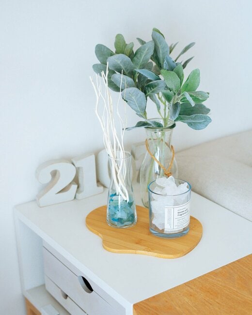 シーグラスを置いて涼しげに