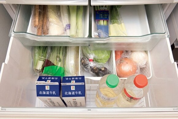 野菜は種類ごとに並べて分類