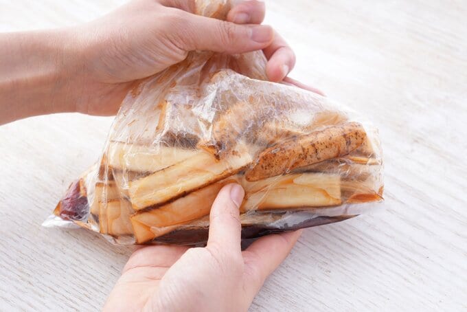 ゴボウの下味