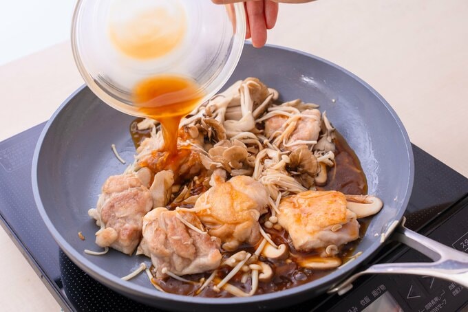 鶏肉ときのこの甘酢あん