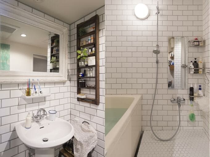 タイル張りの水まわり