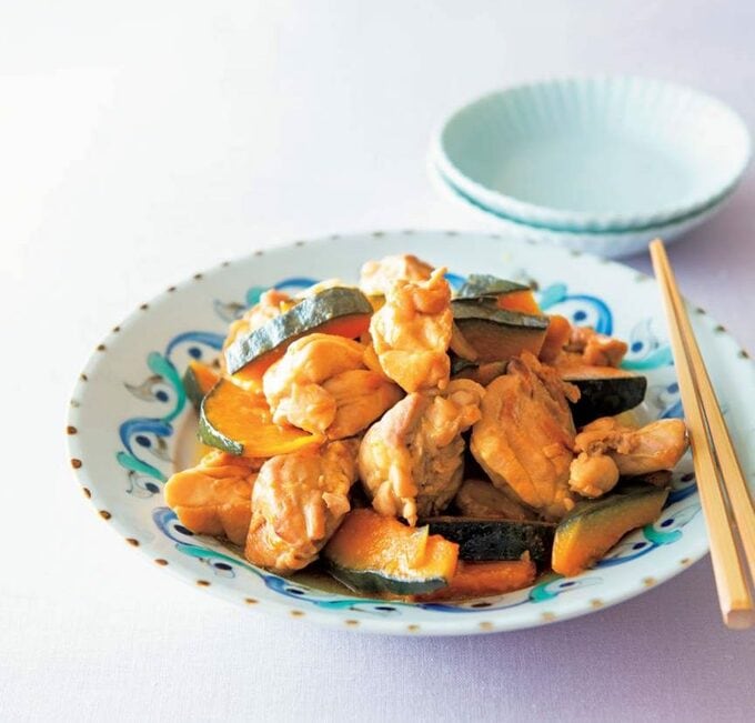 鶏肉とカボチャの甘辛炒め