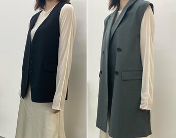 GUの「ベスト」を154cmアラフォーが試着。意外とオーバーサイズこそ似合った