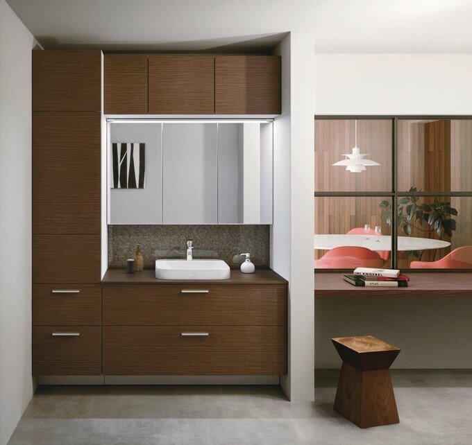 まるで造作家具のような洗面台