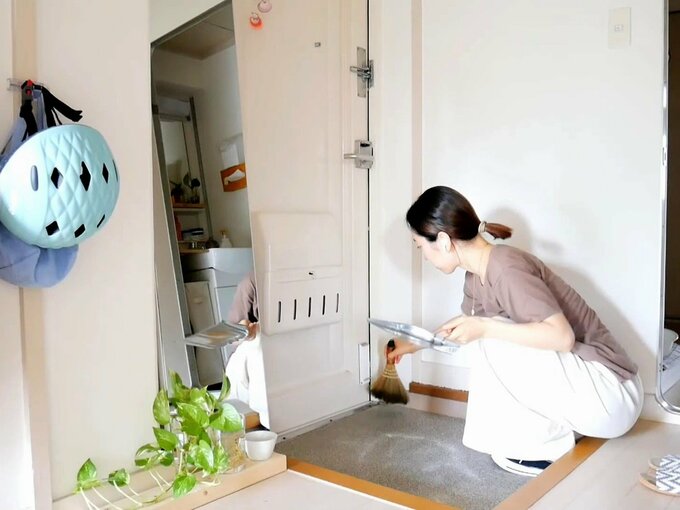 掃除をするなかさん