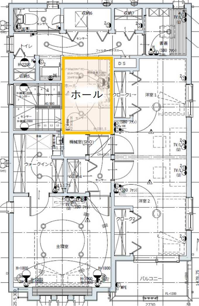 2階ホールのある位置