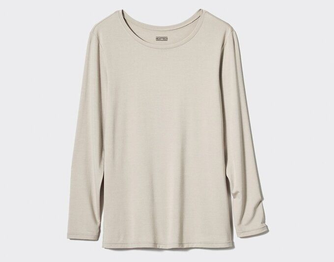 ユニクロ ヒートテック クルーネックT LIGHT GRAY
